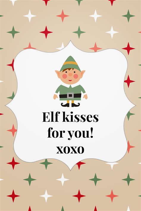 elf kisses  printable template  printable templates