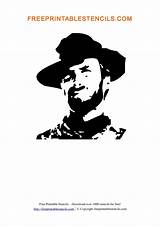 Clint Eastwood Stencils Printable People Stencil Template Preview sketch template
