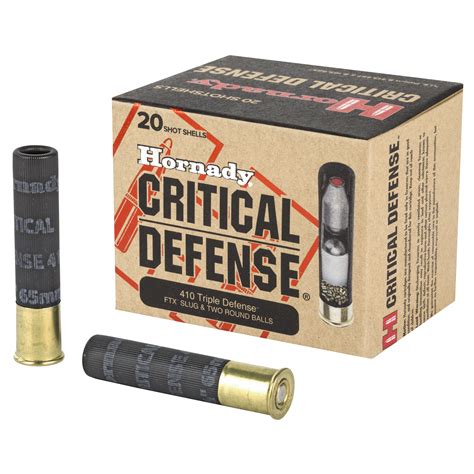 hornady critical defense  bore ammo   triple defense ftx slug   balls box
