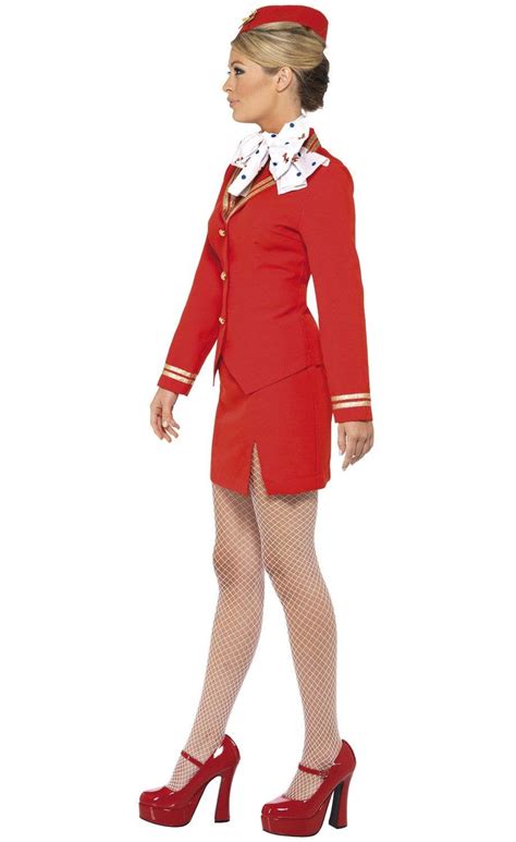 air hostess ladies red costume red flight attendant sexy costume