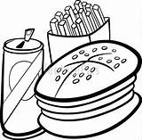 Fries Coloring Pages French Hamburger Food Fast Cartoon Junk Book Clip Clipart Getcolorings Illustration Getdrawings Set Clipartmag Colorings sketch template