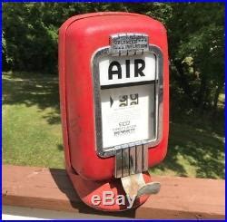 eco air meter tireflator gas service station air tire pump rare vintage antique collection