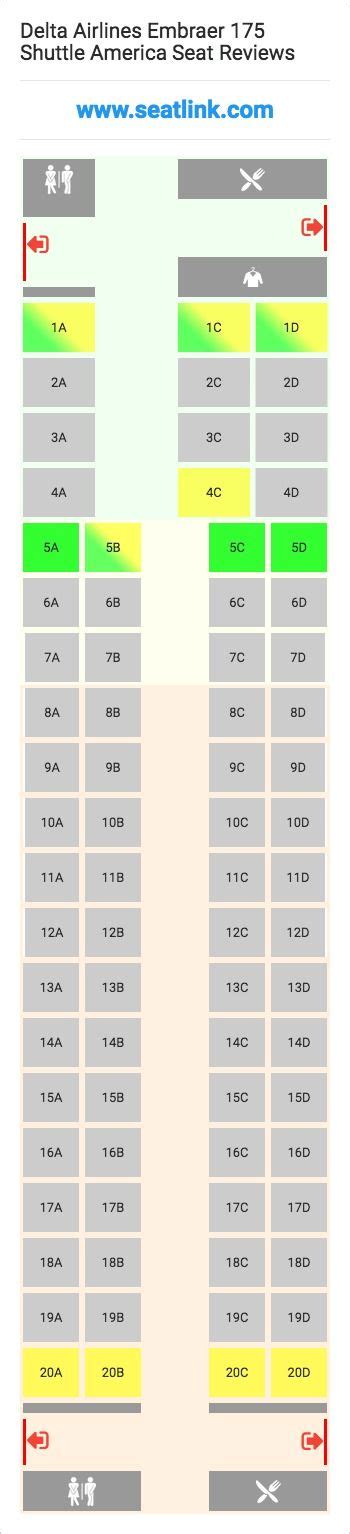 delta airlines embraer  shuttle america  seat map alaska airlines american airlines