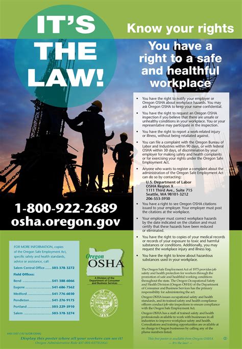oregon safety health poster labor law poster