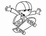 Skateboard Boy Coloring Coloringcrew sketch template