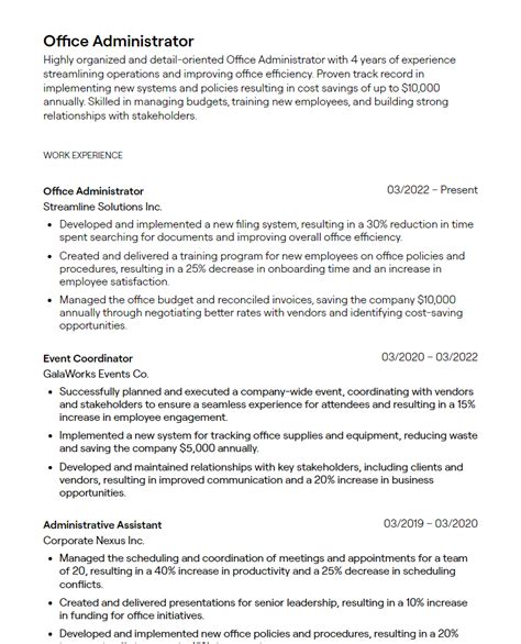 office administrator resume examples  guidance