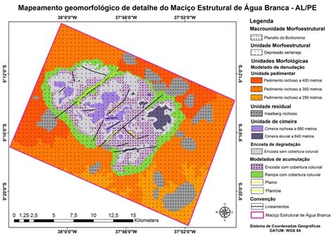 mapeamento geomorfológico de detalhe do maciço estrutural de Água