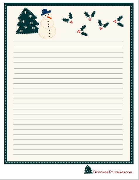 christmas lined paper   snowman  trees   bottom
