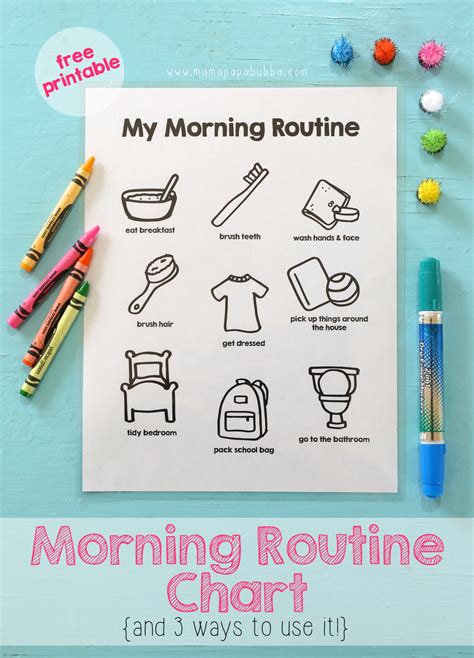 morning routine free printable printable form templates and letter