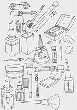 Coloring Pages Makeup Print sketch template