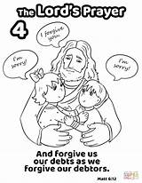 Coloring Forgive Debtors Debts Jesus Pages Forgives Lord Printable Prayer Template sketch template