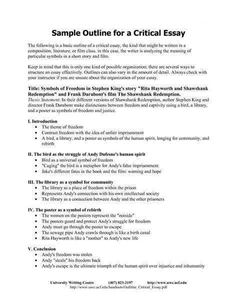 013 Research Paper Literary Outline Example Fabulous