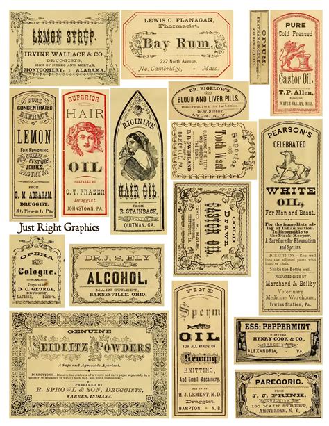 apothecary labels  printable