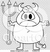 Pitchfork Devil Chubby Mad Holding Illustration Royalty Clipart Vector Cory Thoman sketch template