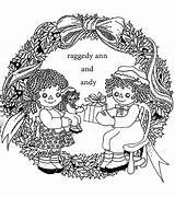 Raggedy Ann Andy Coloring Exchanging Present Netart Print Color sketch template