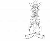 Cowboy Goofy sketch template