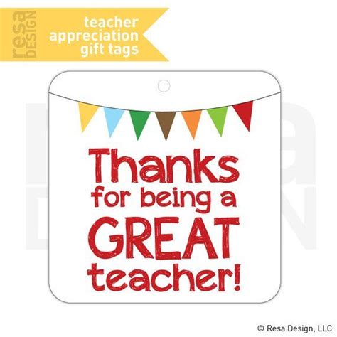 teacher appreciation gift tags printable printable gift tags etsy