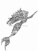 Mandalas Meerjungfrau Zentangle Sirena Meerjungfrauen Arm Cummings Handgelenk sketch template