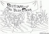 Festival Blue Coloring Moon Colorkid Pages sketch template