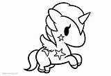 Unicorn Coloring Pages Chibi Simple Printable Kids Color sketch template