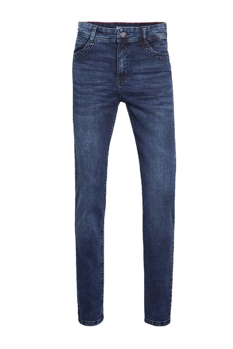 ca canda premium slim fit jeans met biologisch katoen donkerblauw wehkamp