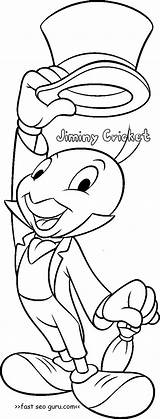 Jiminy Cricket Coloring Disney Pages Kids Desktop Right Background Set Click sketch template