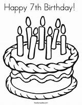 Birthday Coloring 7th Happy Built California Usa Cake sketch template