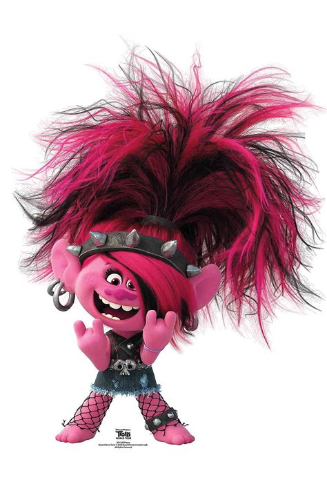 princess poppy punk troll official trolls world  lifesize cardboard