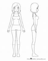 Anime Draw Drawing Girl Step Manga Body Girls Bodies Female Outline Drawings Reference Model Tutorial Fashion Beginners Learn Poses Outlines sketch template