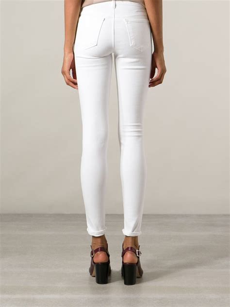 lyst  brand distressed skinny jeans  white