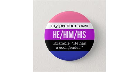 He Him Pronouns Genderfluid Flag Button Zazzle