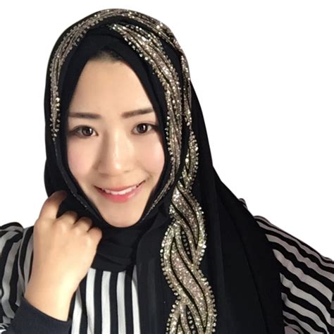buy women s hijabs colorful muslim golden fringe