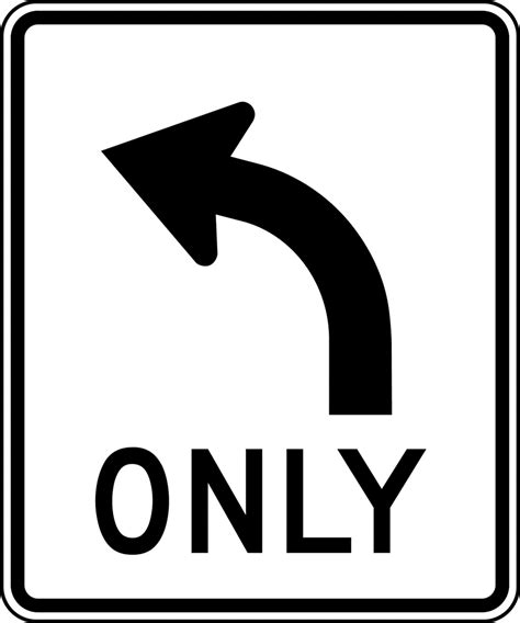 left turn  black  white clipart