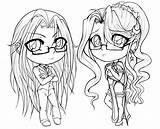 Coloring Anime Cute Pages Girls Face Chibi Girl Popular sketch template