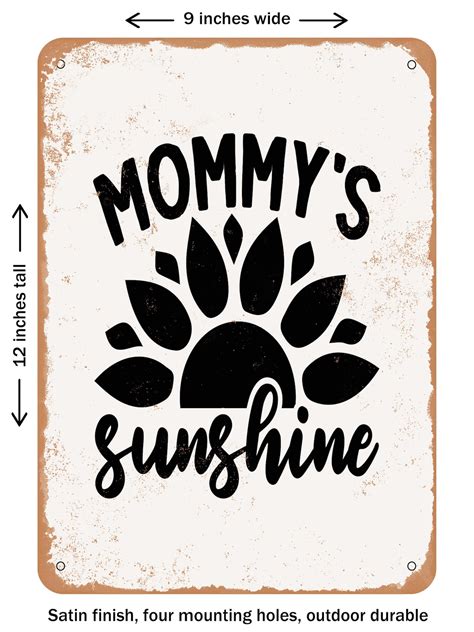 Decorative Metal Sign Mommys Sunshine 2 Vintage Rusty Look