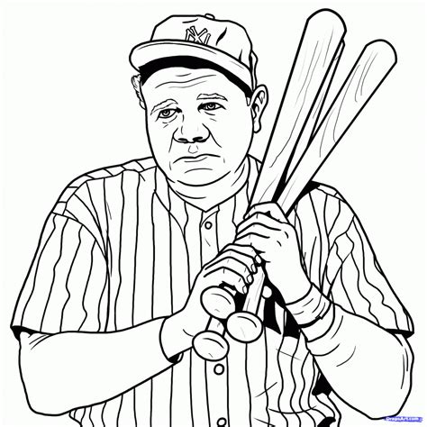 babe ruth coloring page coloring home