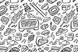 Sushi Japanese Food Doodle Pattern Doodles Creative Market Patterns Creativemarket Visit sketch template