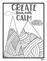 Coloring Mindfulness Pages Sheets School Calm Down Corner Counselor Pdf Fun Office sketch template