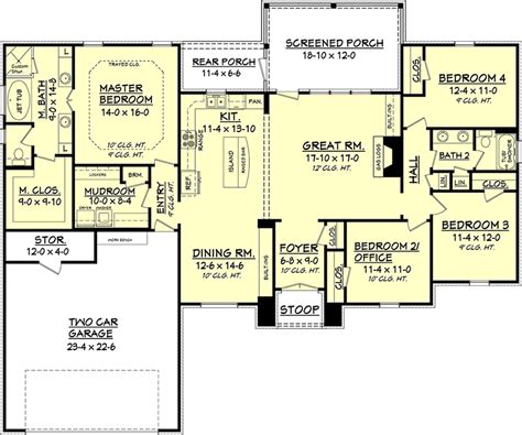 house plan    bdrm  sq ft acadian home theplancollection