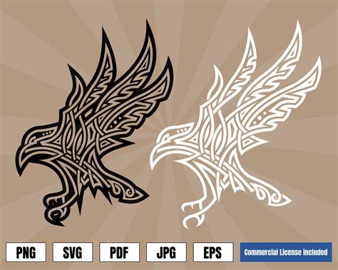 Celtic Raven Viking Tattoo Logo Svg Eps Png Jpeg Vector Etsy