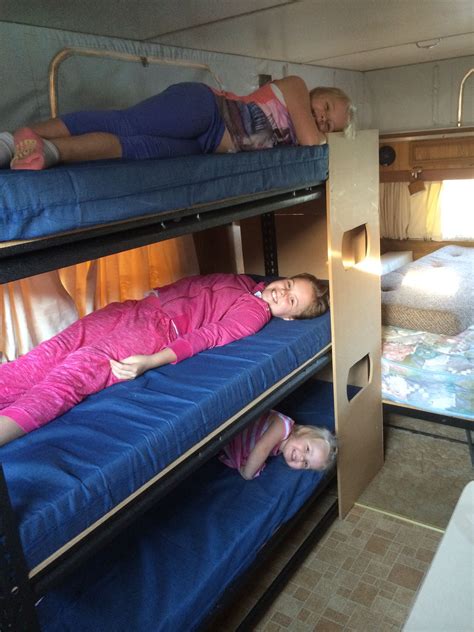 Triple Bunk Made From Garage Shelving From Bunnings Mattresses From