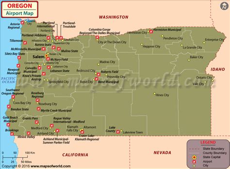 oregon airports complete review maps  travel information