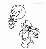 Coloring Tweety Pages Cartoon Color Printable Bird Characters Character Tunes Sylvester Sheets Print Loony Kids Little Cartoons Desicomments Found Back sketch template