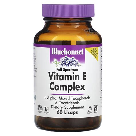 Bluebonnet Nutrition Vitamin E Complex Full Spectrum 60 Licaps