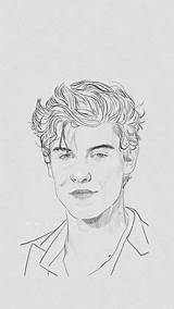 Shawn Mendes Croquis Pencil sketch template
