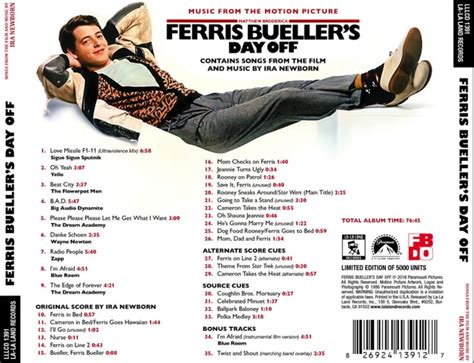 Ferris Bueller S Day Off Original Soundtrack Expanded Edition 1986