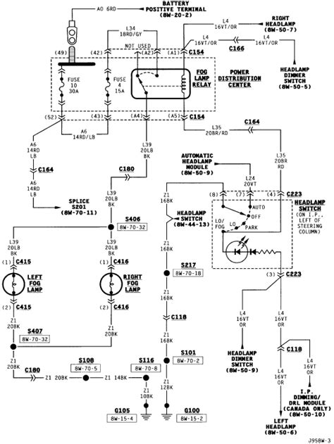 jeep grand cherokee headlight wiring diagram