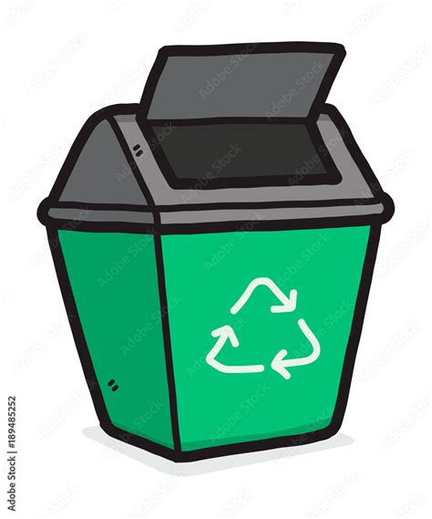 recycle bin cartoon vector  illustration hand drawn style