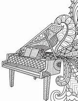 Zentangle Pianos Musicales Notebook Jeux Musicians Colorear Zentangles sketch template