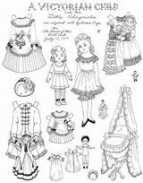 Paper Coloring Victorian Pages Dolls Doll Color Vintage Clothes Kids Printable Dress Helen Christmas Cut Dresses Era Fashion Child Colouring sketch template